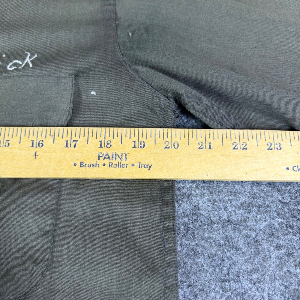 Vintage Permanent Press Work Shirt Olive Green Rick Tree Service Distressed L - Picture 3 of 8